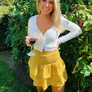 Forever 21 Yellow Floral Skirt